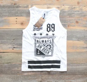 On Deck Jersey Tank Top White