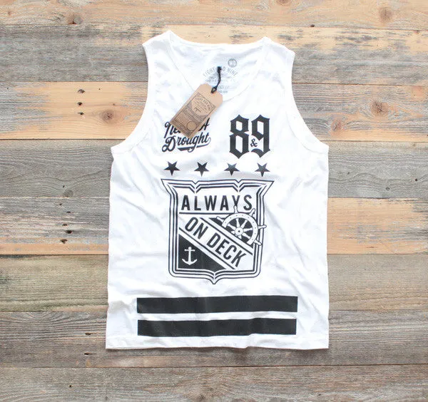 On Deck Jersey Tank Top White