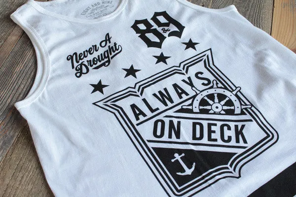 On Deck Jersey Tank Top White