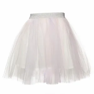 Pink / Lavender Elastic Waist Ombre Tulle Middi Skirt