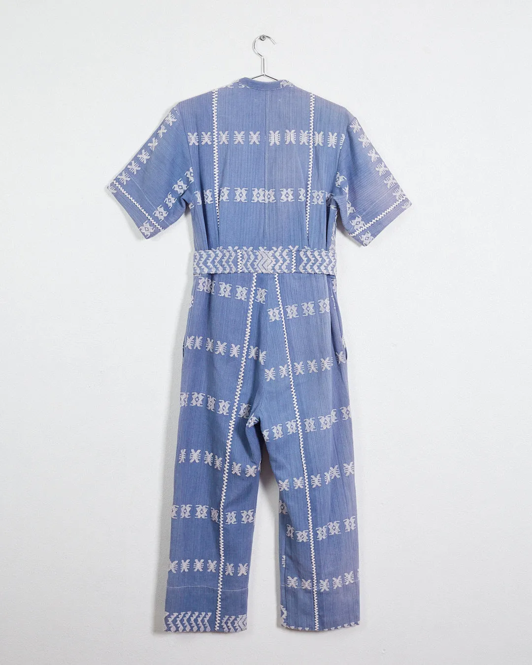 Pippa Holt 'no.51' jumpsuit, blue & white, 6-8