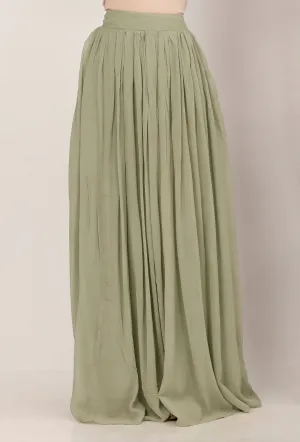 Pista Green Georgette Long Skirt