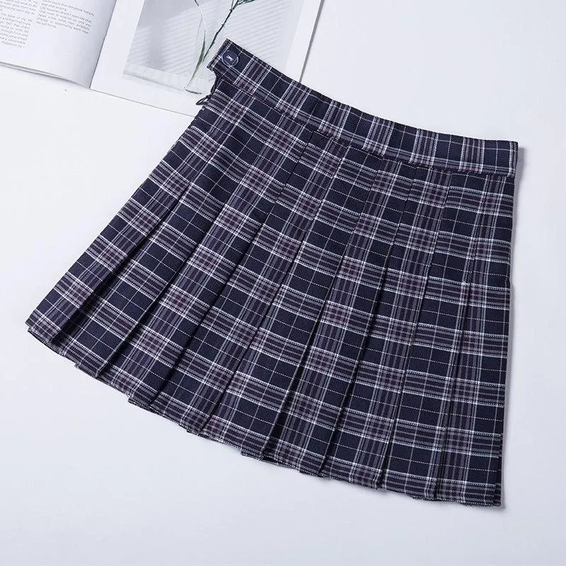 Pleated School Plaid Skirt SD01503