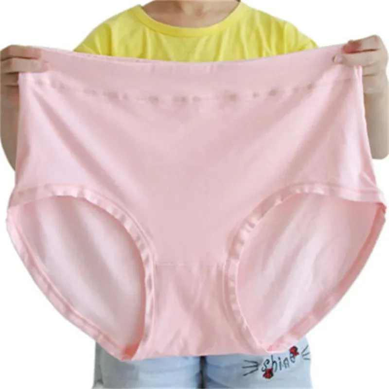 Plus Size Women Panties Fattening Extra Large Milk Silk Triangle Underpants Head Female Mother Middle Aged Underwear 150kg