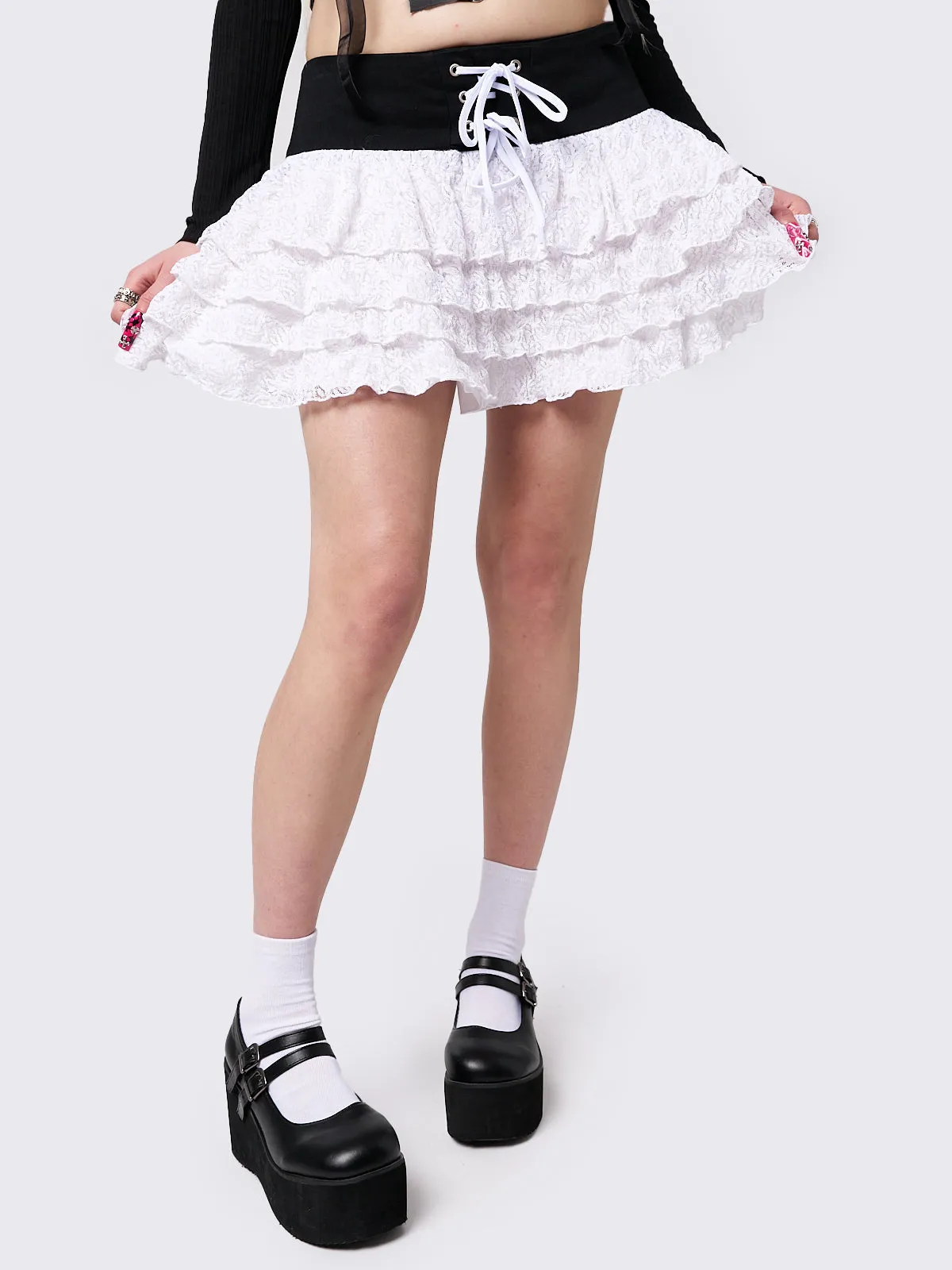 Presley Tutu Lace-Up Mini Skirt