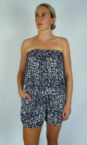 Rayon Bandeau Jumpsuit Baby Cheetah, More Colours