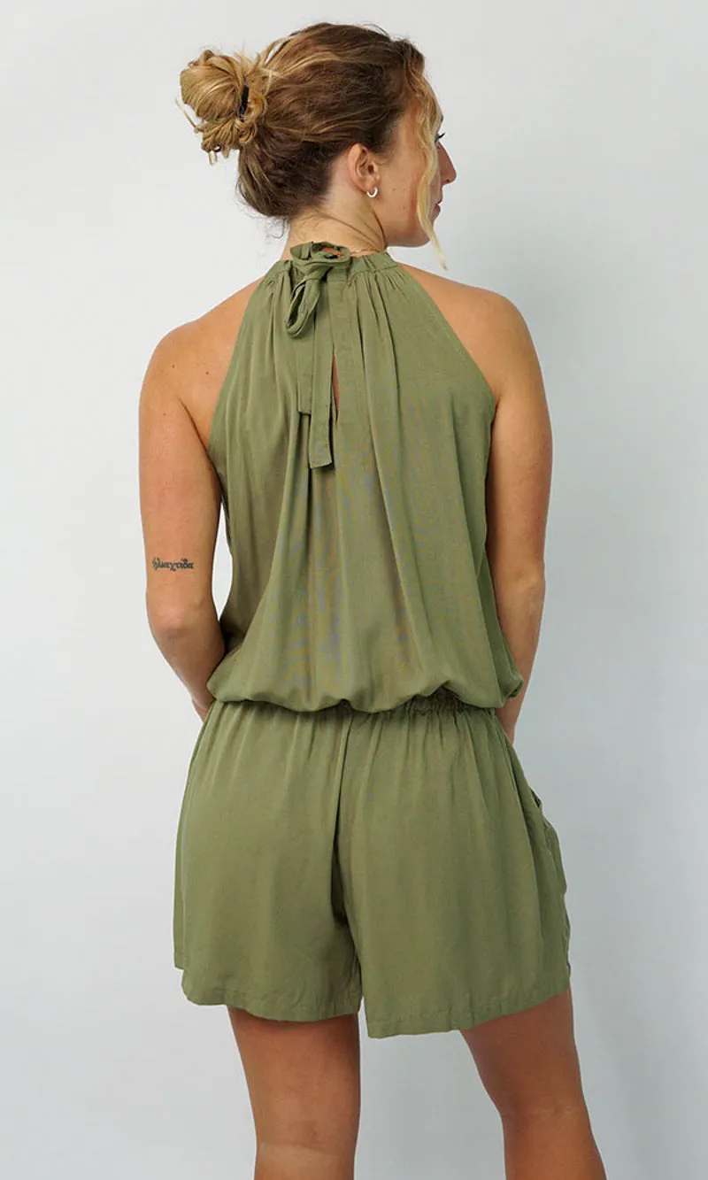 Rayon Chloe Jumpsuit Plain Sage