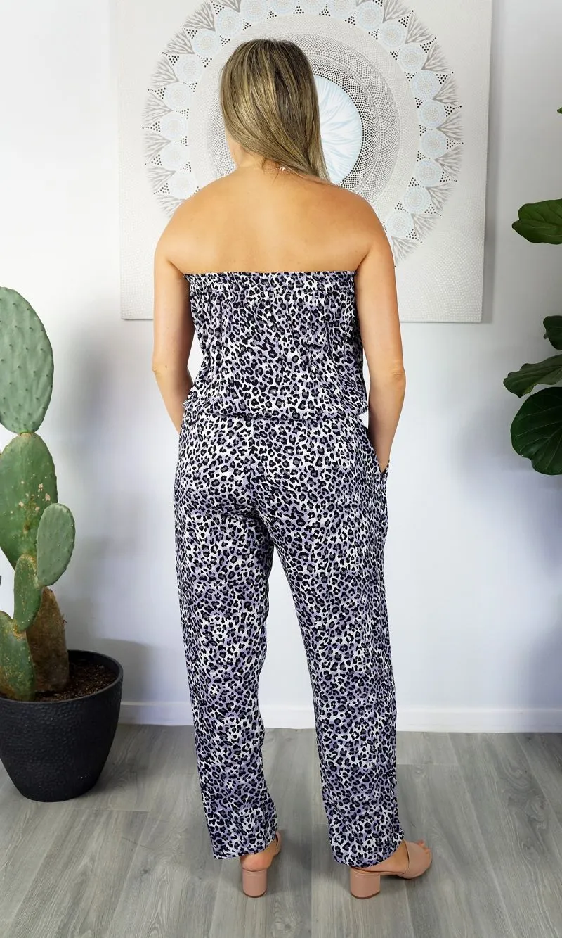 Rayon Jumpsuit Long Bandeau Baby Cheetah, More Colours