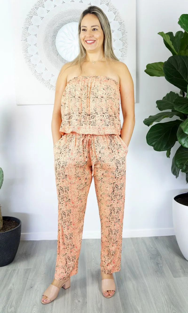 Rayon Jumpsuit Long Bandeau Cobra, More Colours