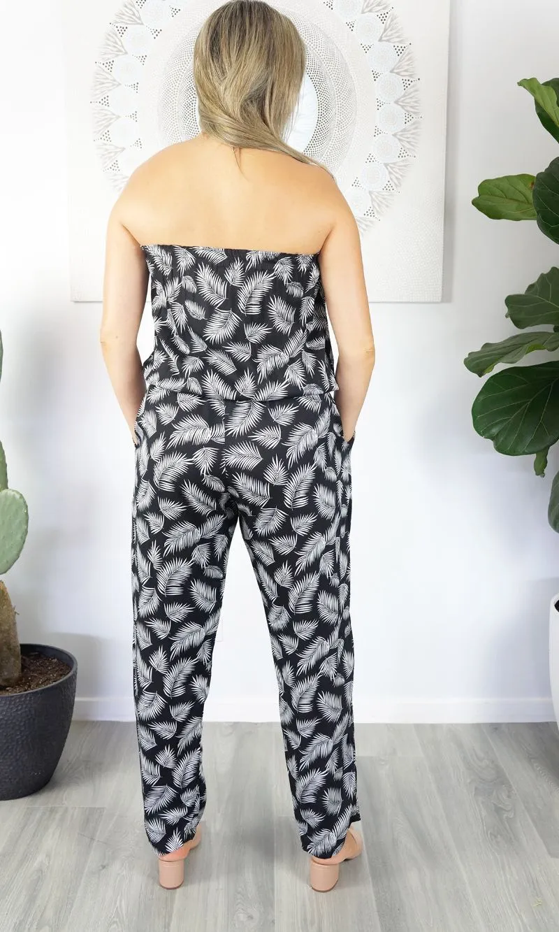 Rayon Jumpsuit Long Bandeau Fern, More Colours