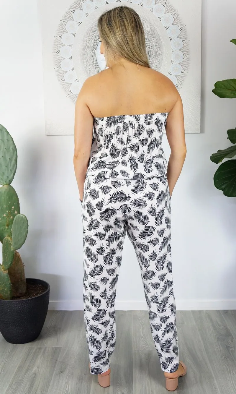 Rayon Jumpsuit Long Bandeau Fern, More Colours