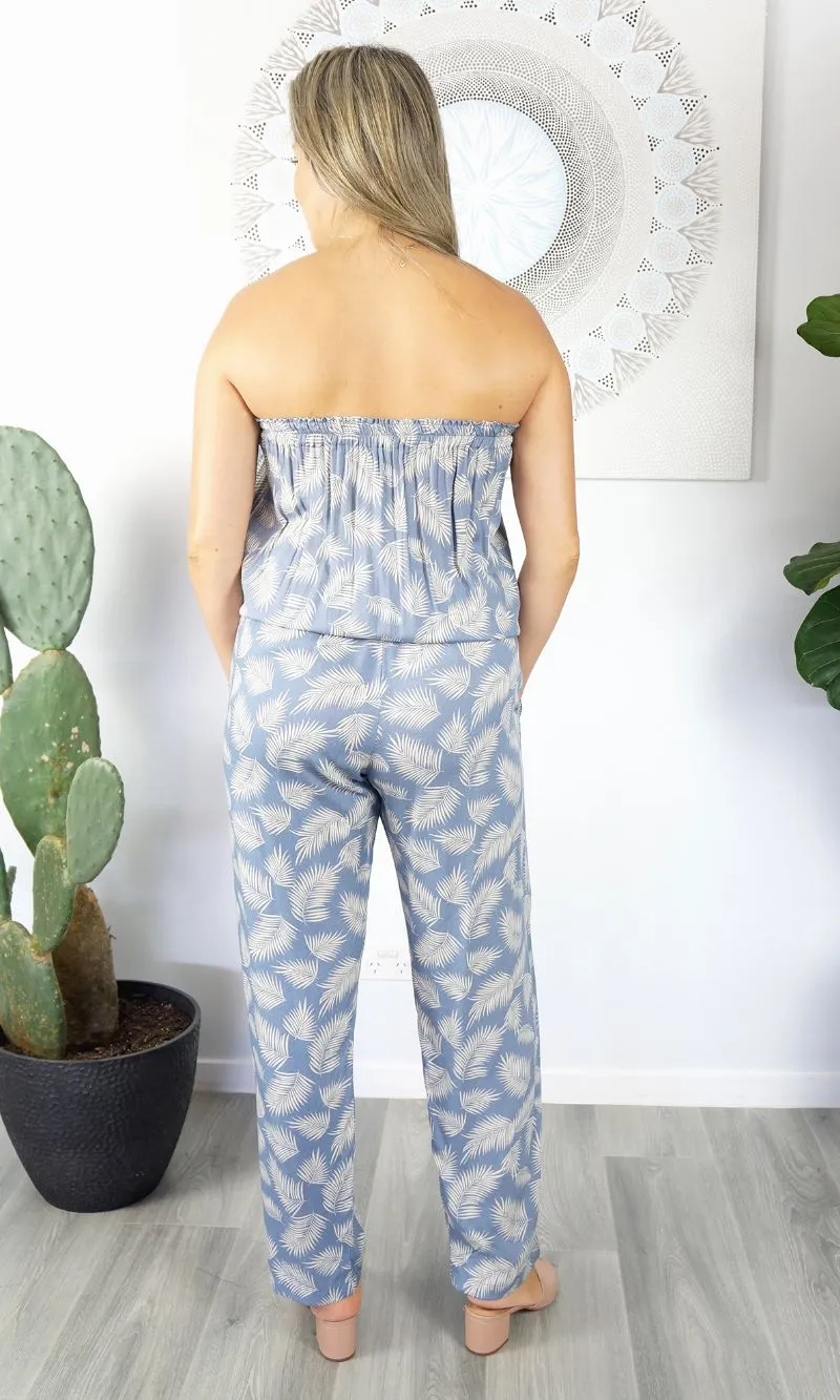 Rayon Jumpsuit Long Bandeau Fern, More Colours