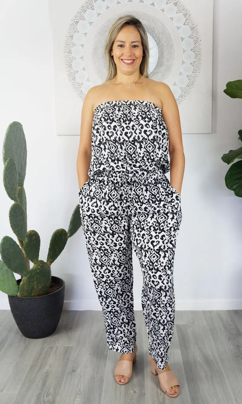 Rayon Jumpsuit Long Bandeau Interlock, More Colours