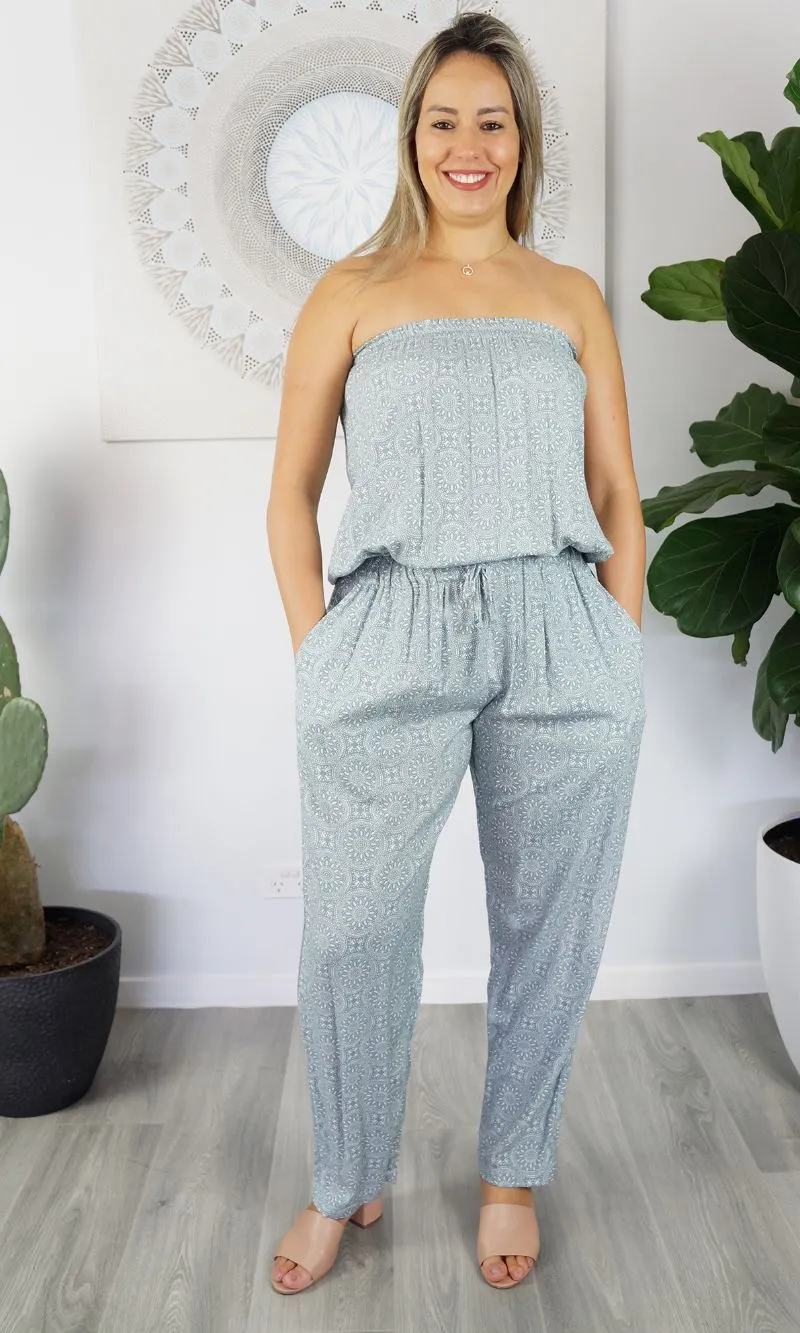 Rayon Jumpsuit Long Bandeau Nautica, More Colours