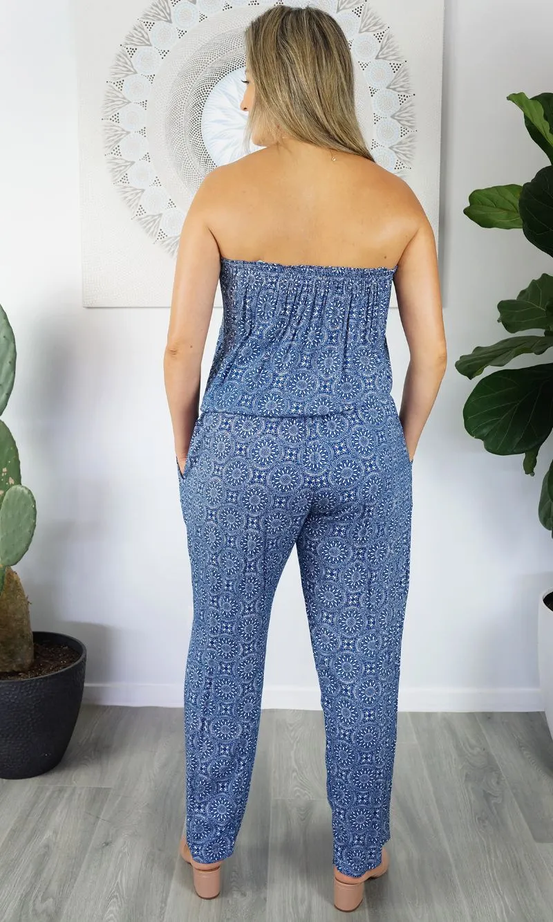 Rayon Jumpsuit Long Bandeau Nautica, More Colours