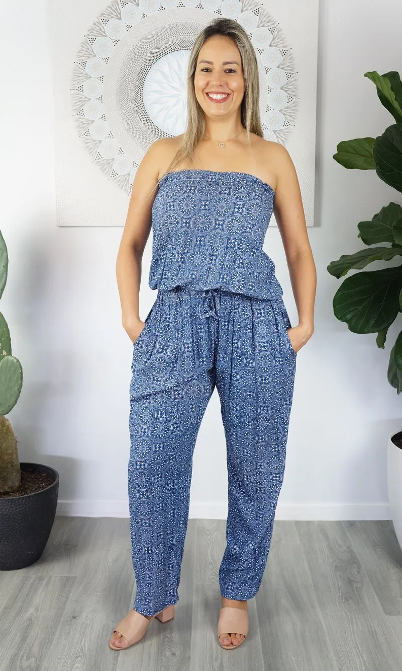 Rayon Jumpsuit Long Bandeau Nautica, More Colours