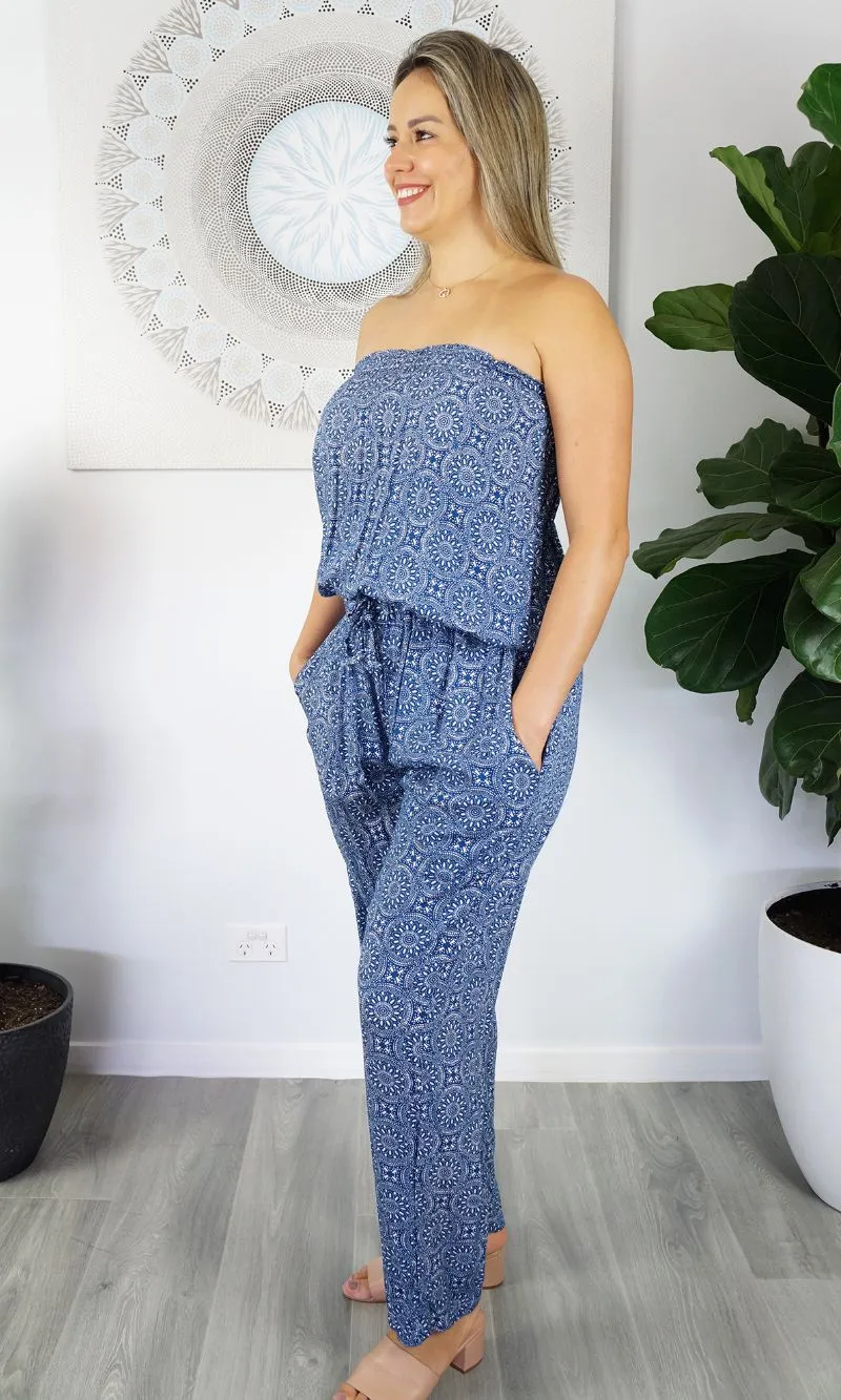 Rayon Jumpsuit Long Bandeau Nautica, More Colours