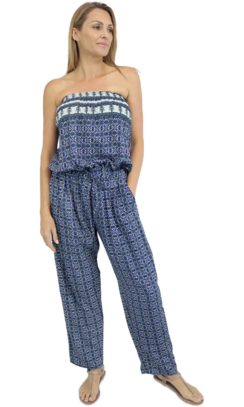 Rayon Jumpsuit Long Bandeau Solo, More Colours