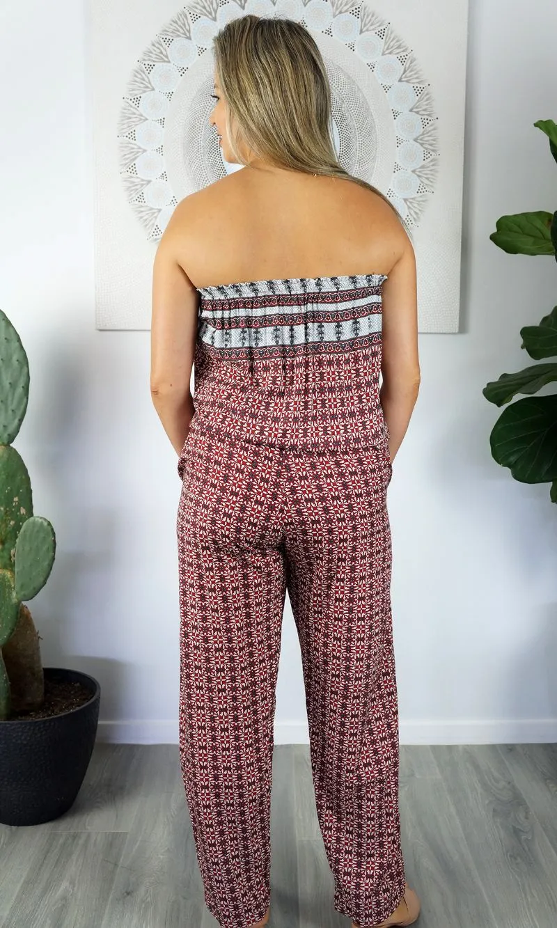 Rayon Jumpsuit Long Bandeau Solo, More Colours