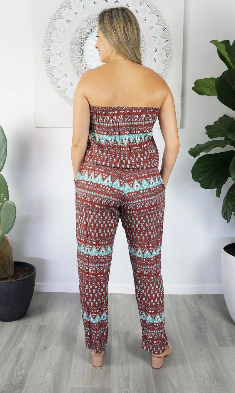 Rayon Jumpsuit Long Bandeau Tuscany, More Colours