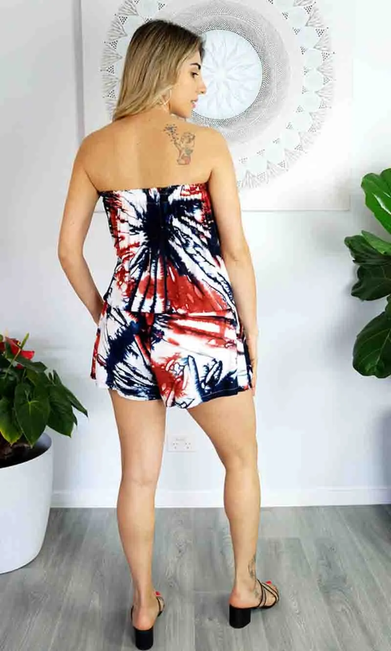 Rayon Jumpsuit Short Montley Tie Dye, More Colours