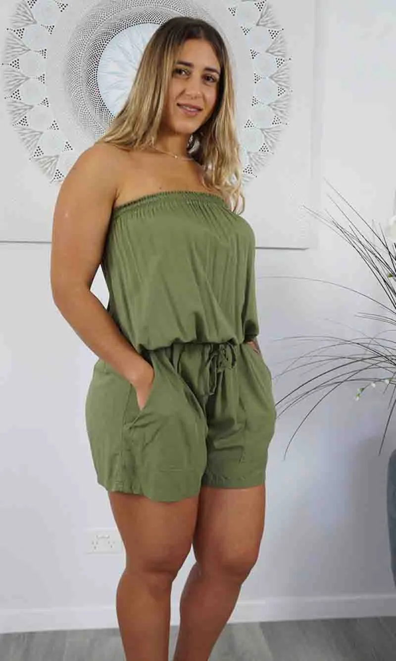 Rayon Jumpsuit Short Plain, More Colours