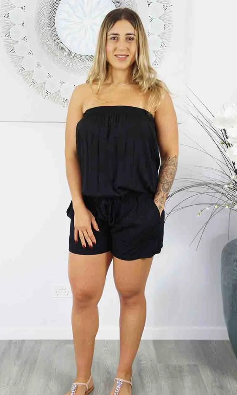 Rayon Jumpsuit Short Plain, More Colours