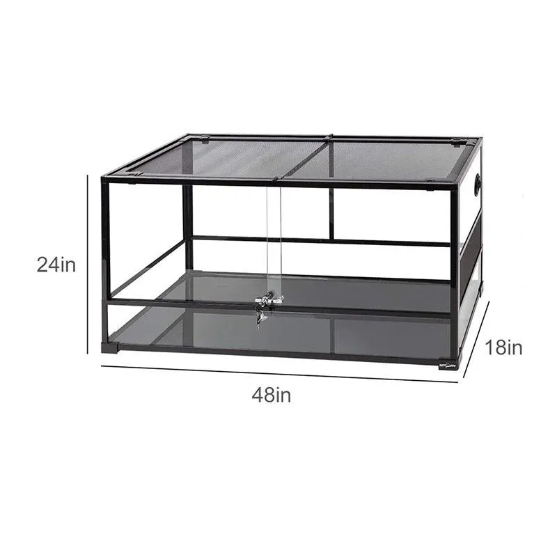 REPTI ZOO 48"x18"x24" 90 Gallon Reptile Tank With Front Opening RK0223