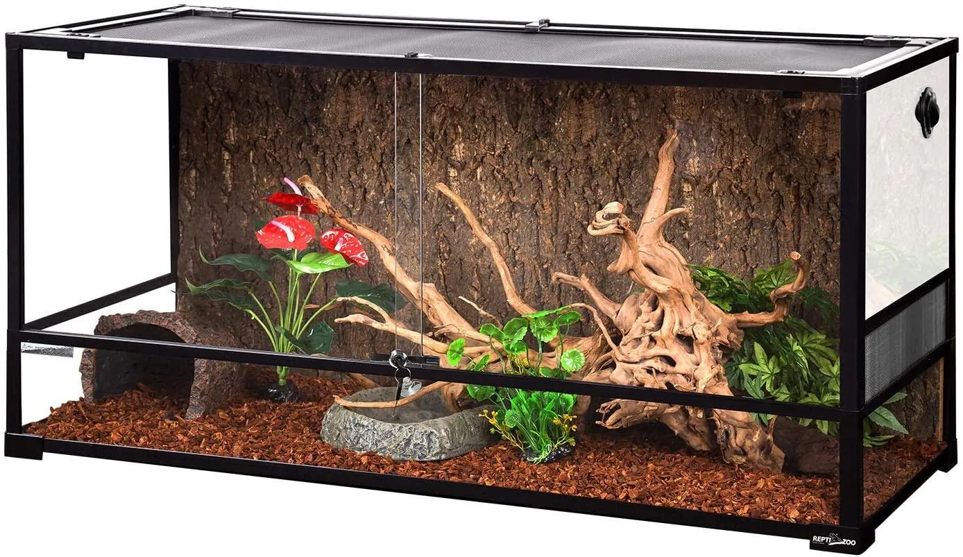 REPTI ZOO 48"x18"x24" 90 Gallon Reptile Tank With Front Opening RK0223