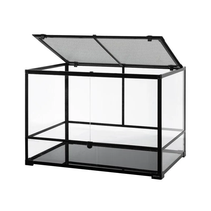 REPTI ZOO 90 Gallon 36" X 24" X 24" Large Reptile Terrarium Upgrade Glass Front Opening Tank RK362424