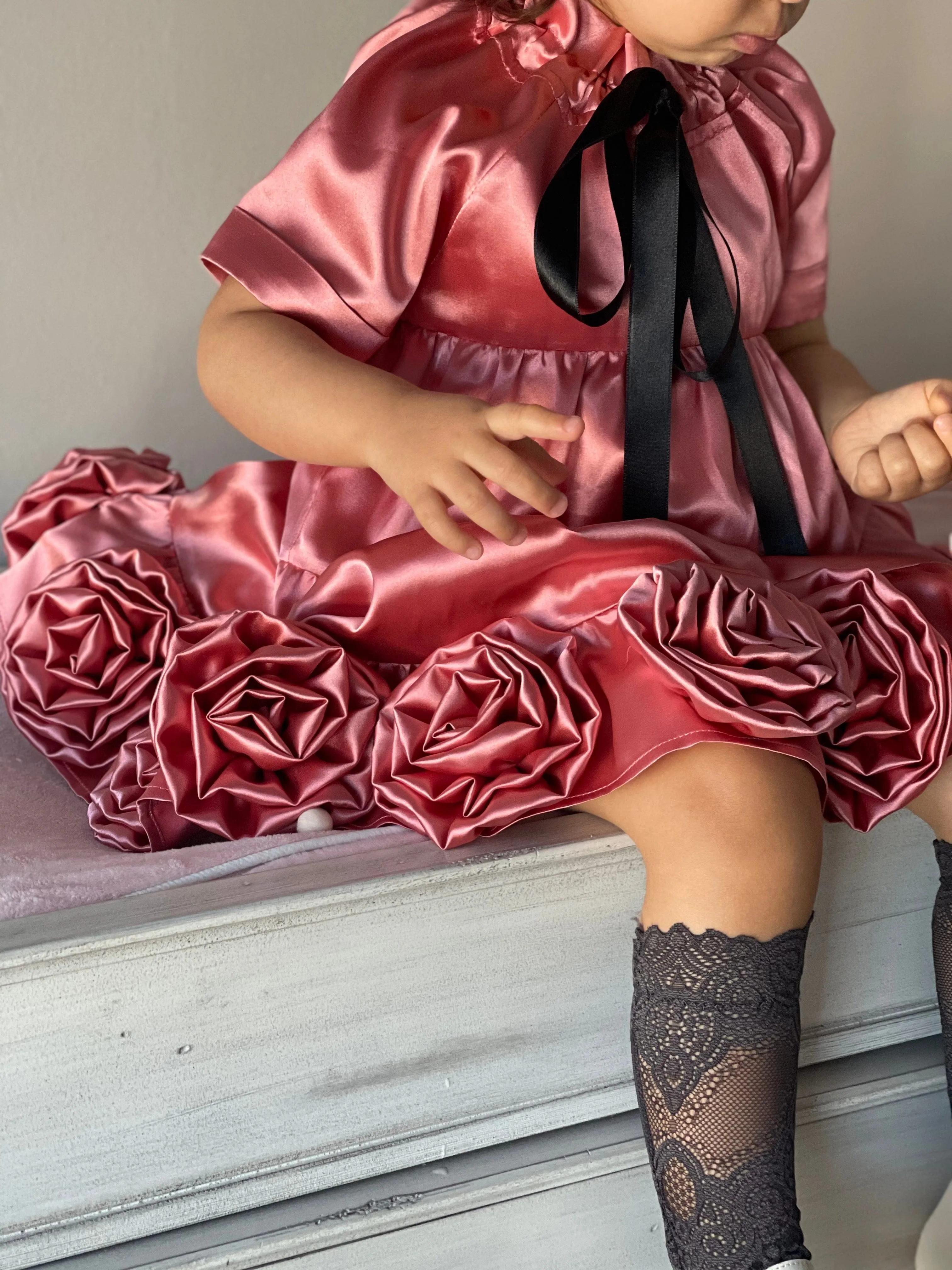 Satin Rose Dress