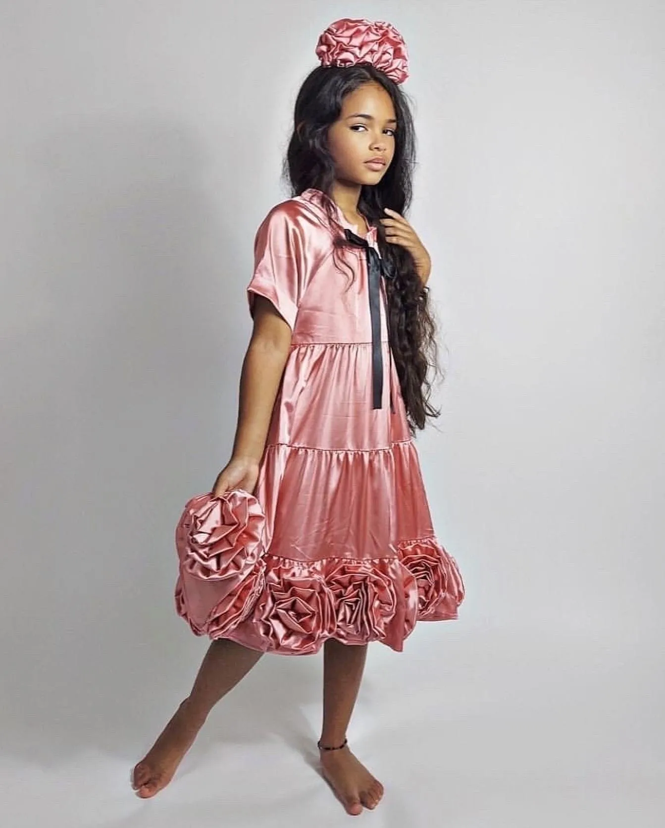 Satin Rose Dress