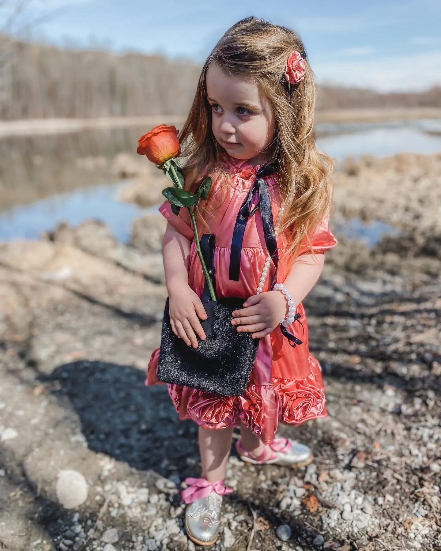 Satin Rose Dress