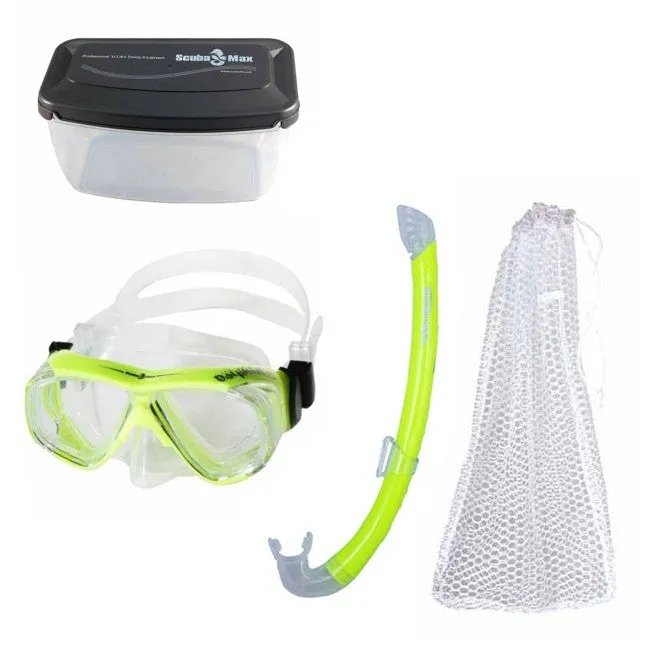 Scuba Max Kids MK-253 Dolphin Mask, FN-308 Dolphin, SK-229 Matrix Snorkel Combo