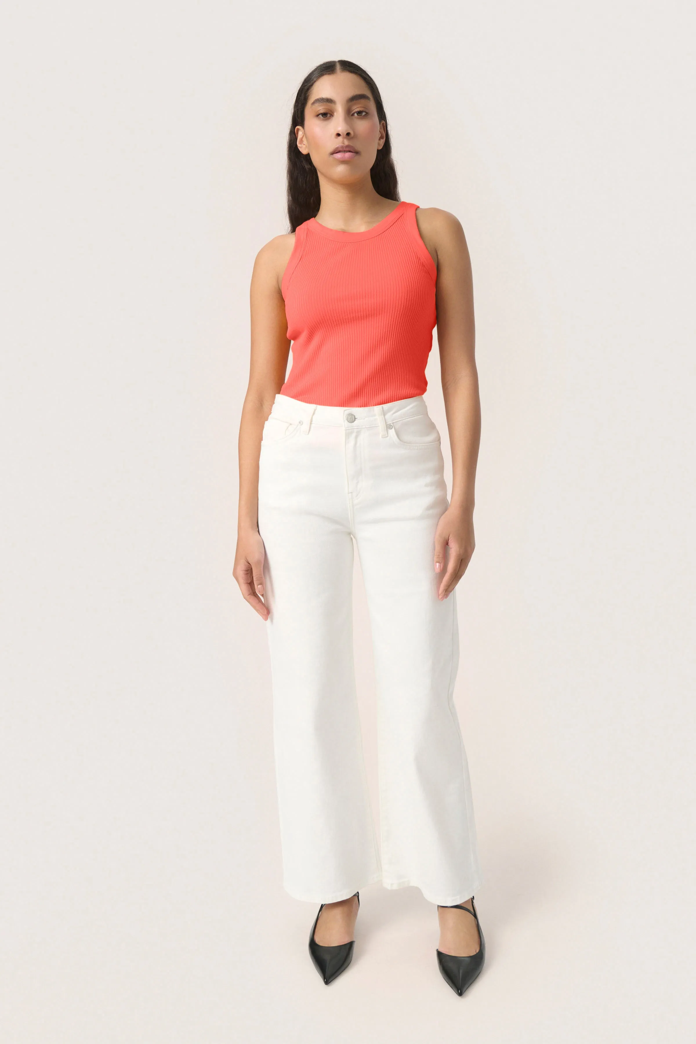 Simone Tank Top - Hot Coral