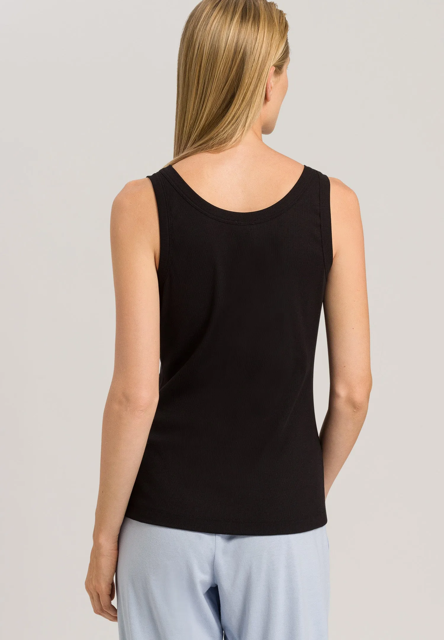 Sleep And Lounge Ribbed Cotton Tank Top | Black 74841-019