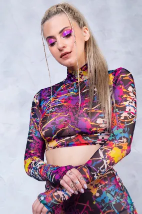 Splatter Mesh Rave Top