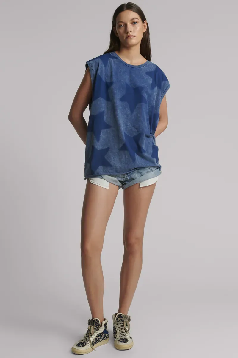 Star Dust Oversized Tank in Blue