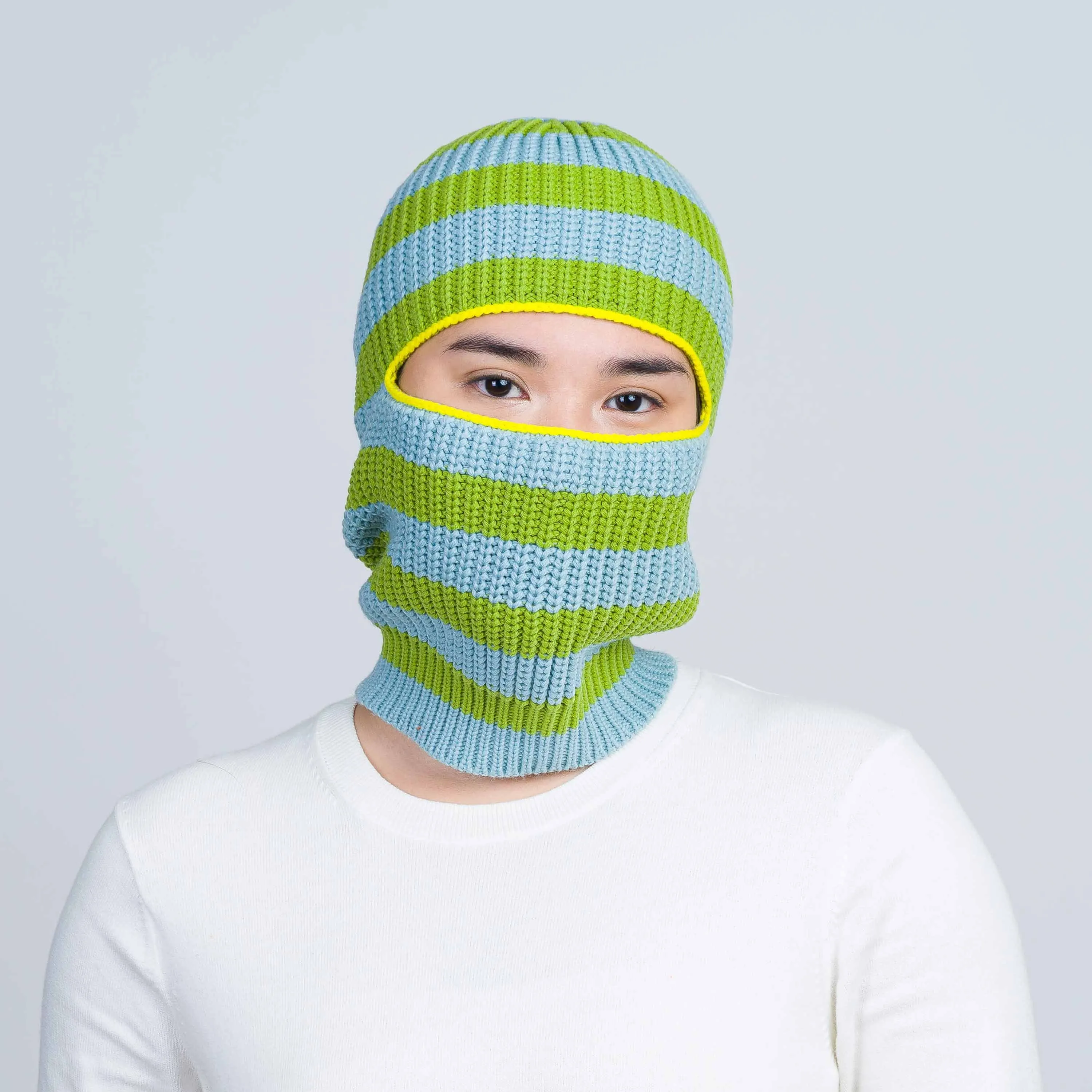 Striped Knit Balaclava