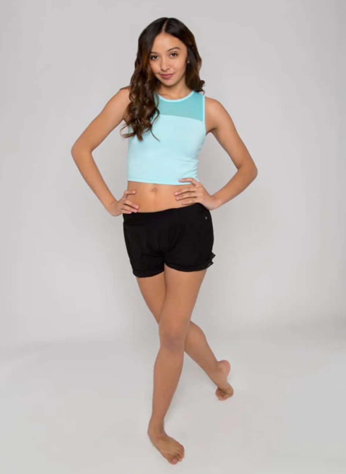 Sugar and Bruno | Mesh Top Tank | Turquoise