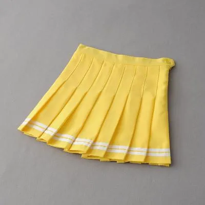 Summer Double Striped Pleated Skirt SD01971