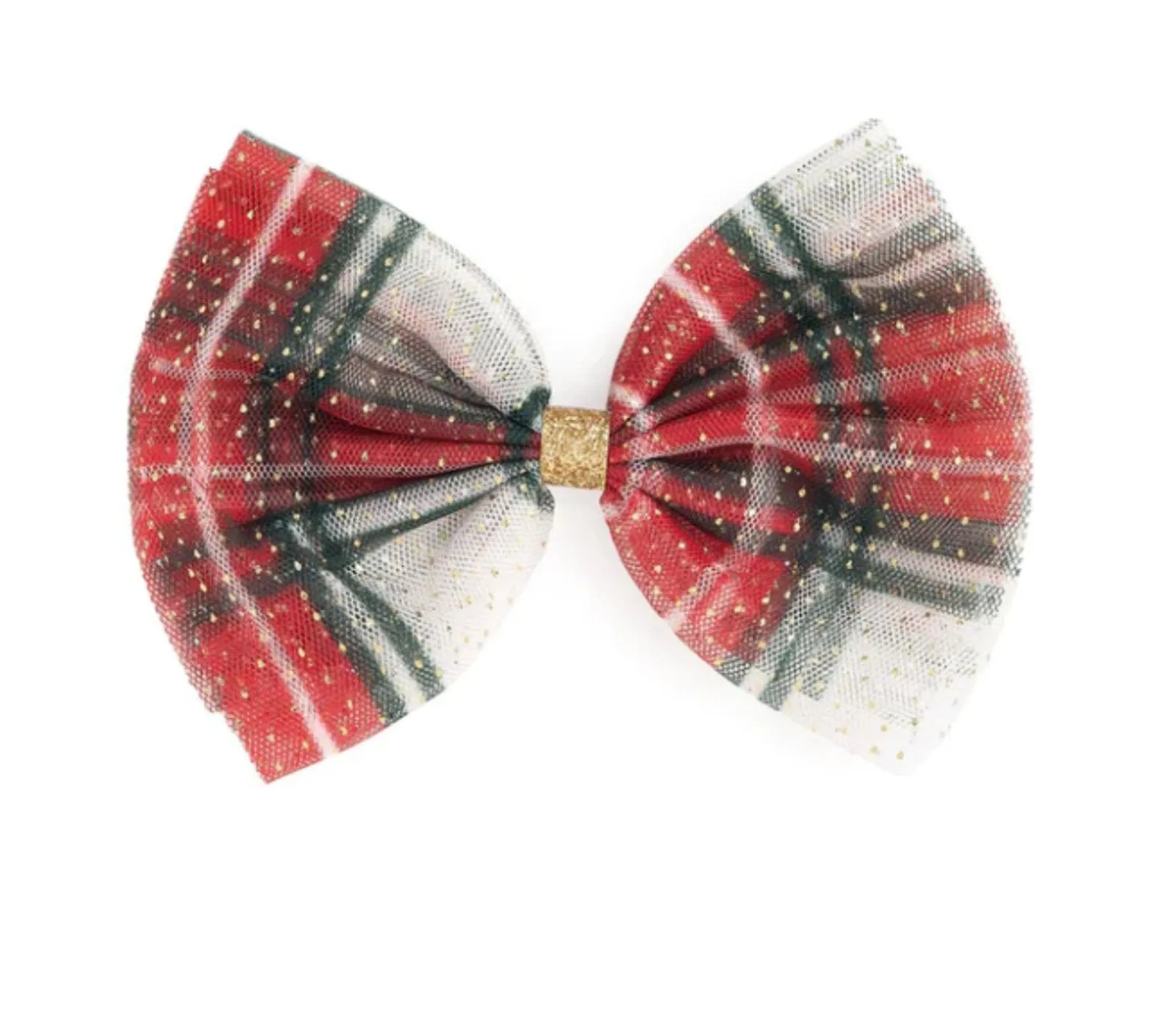 Sweet Wink Girls Christmas Plaid Hair Bow Clip