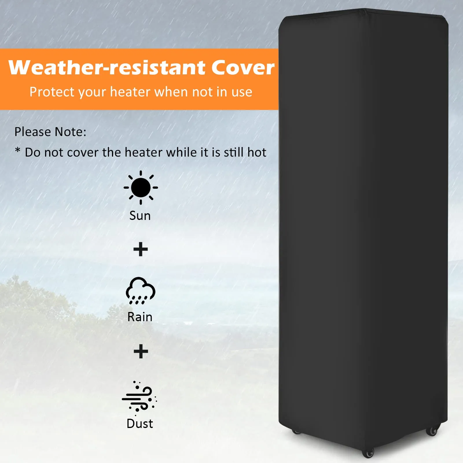 Tangkula 41,000 BTU Propane Patio Heater with Waterproof Cover, Outdoor Heater with Lockable Wheels