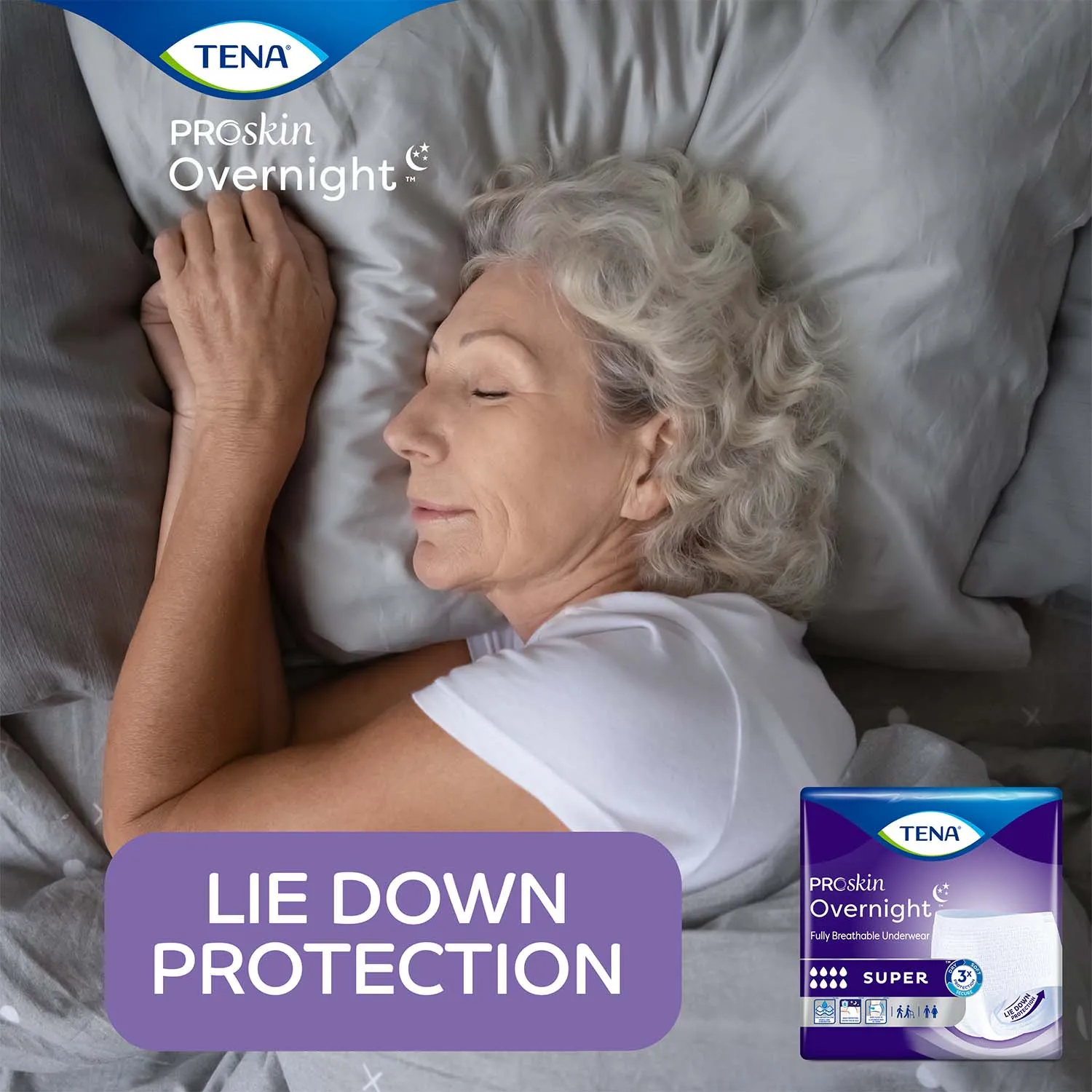 TENA ProSkin Overnight Super Protective Incontinence Underwear 34"- 44", Heavy Absorbency, Unisex, Medium