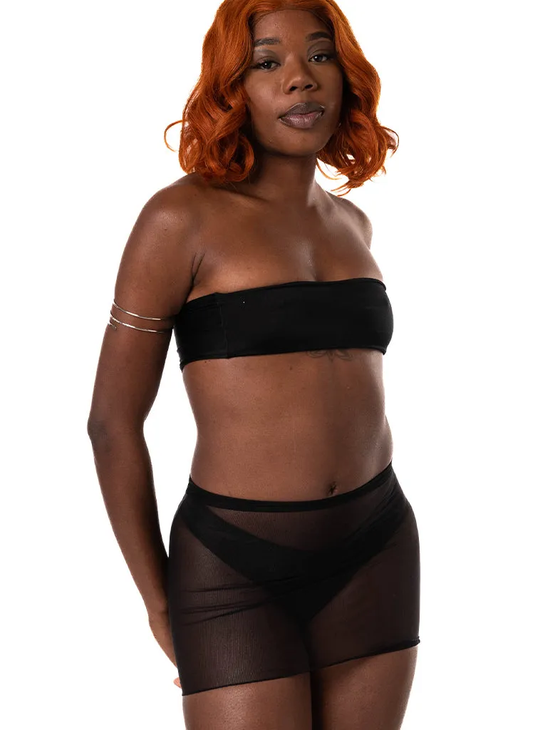 TREATS MINI SKIRT - JET BLACK MESH