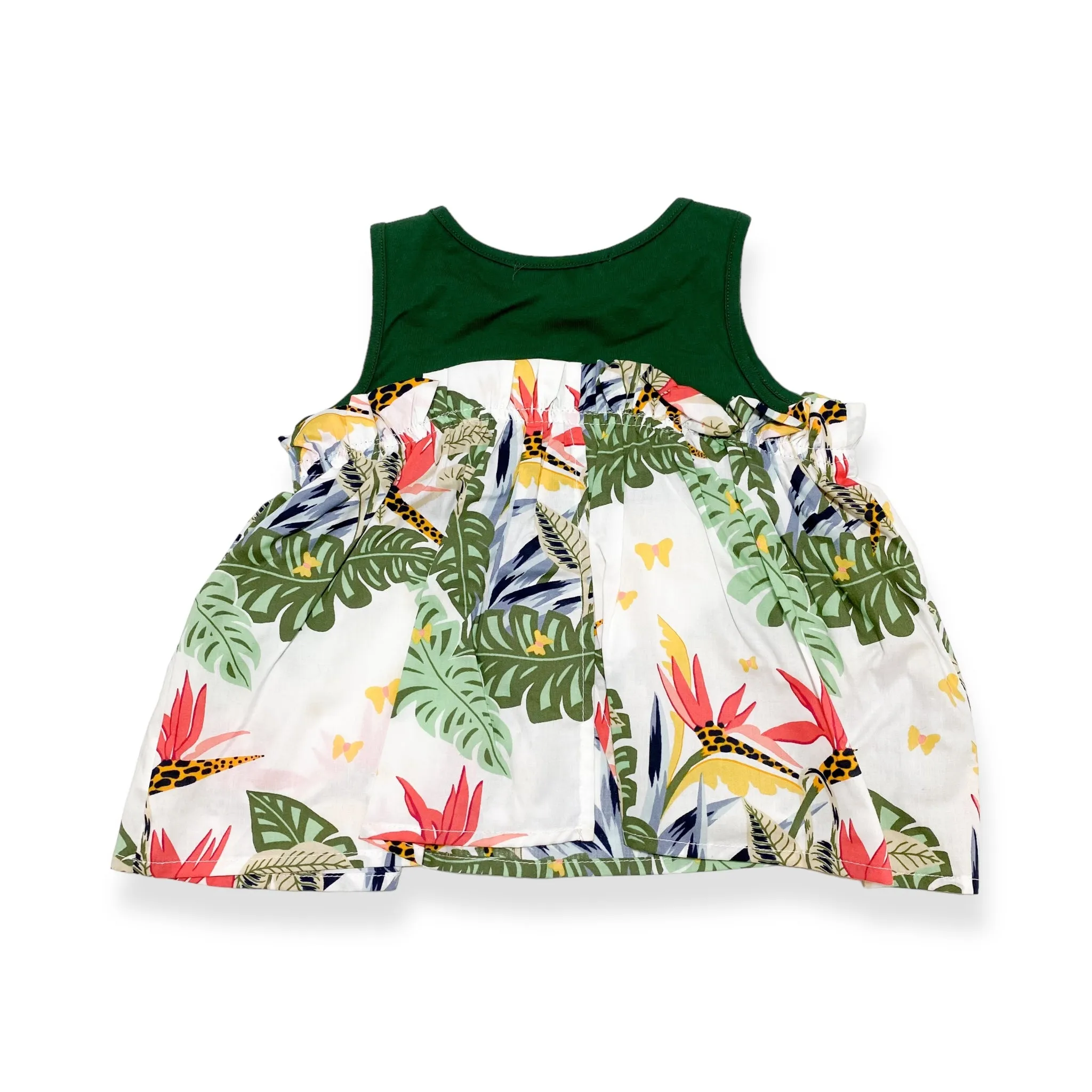 Tropical Print Sleeveless Blouse