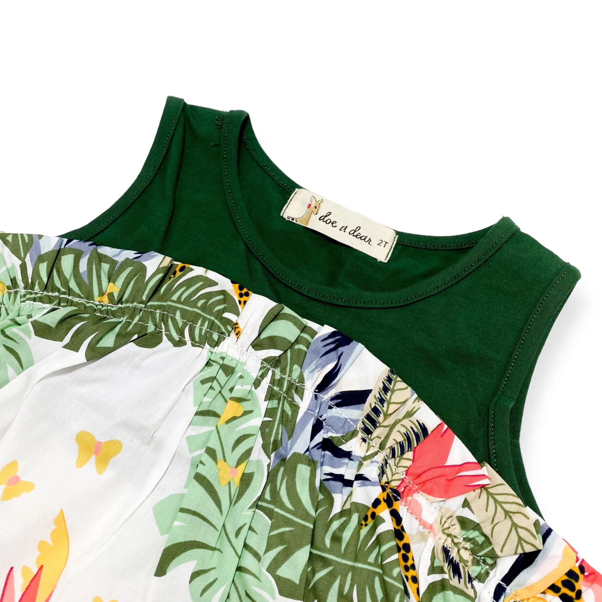 Tropical Print Sleeveless Blouse