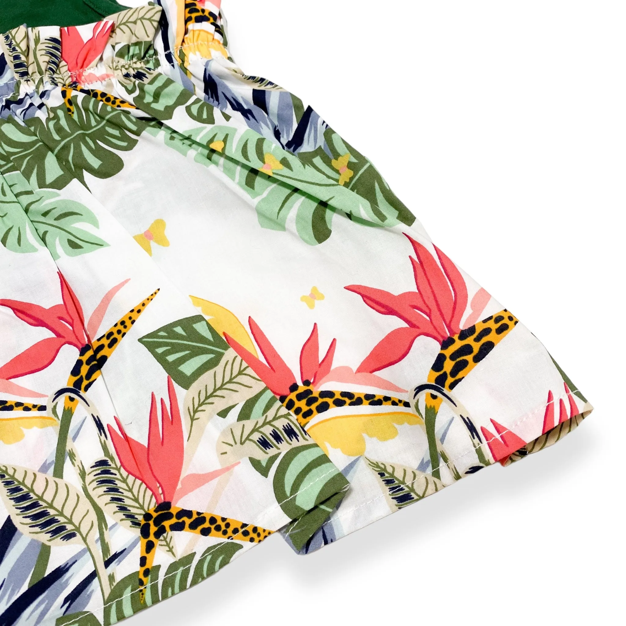 Tropical Print Sleeveless Blouse