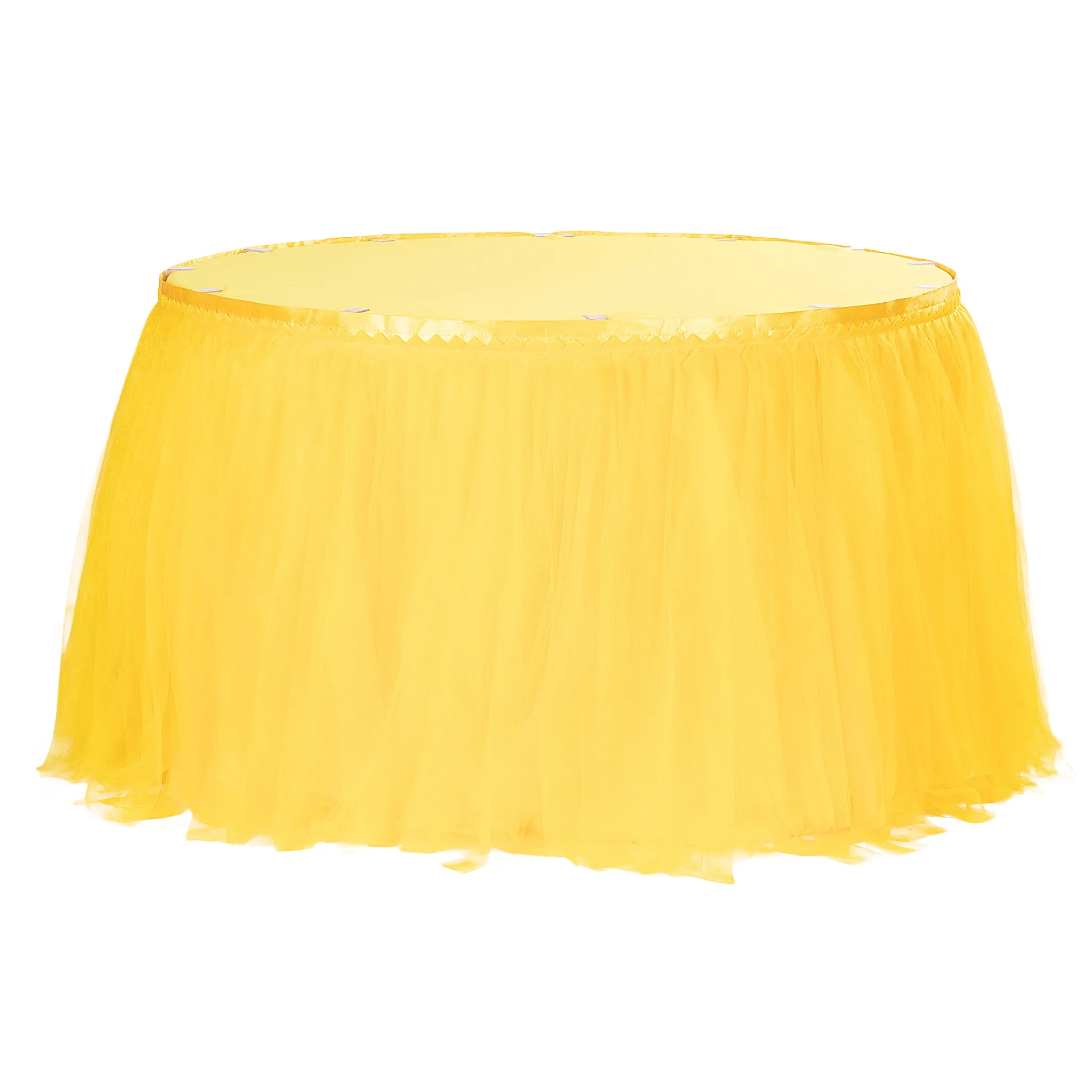 Tulle Tutu 14ft Table Skirt - Canary Yellow