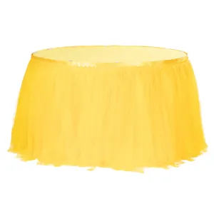 Tulle Tutu 14ft Table Skirt - Canary Yellow